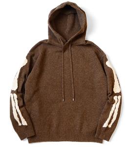 KAPITAL 5G wool bone sweater hood hoody Skeleton brown new | eBay