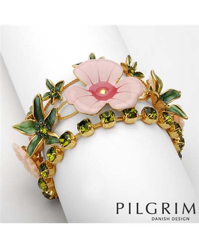 PILGRIM Danish Design • Swarovski Crystal Enamel Big Pink Flower