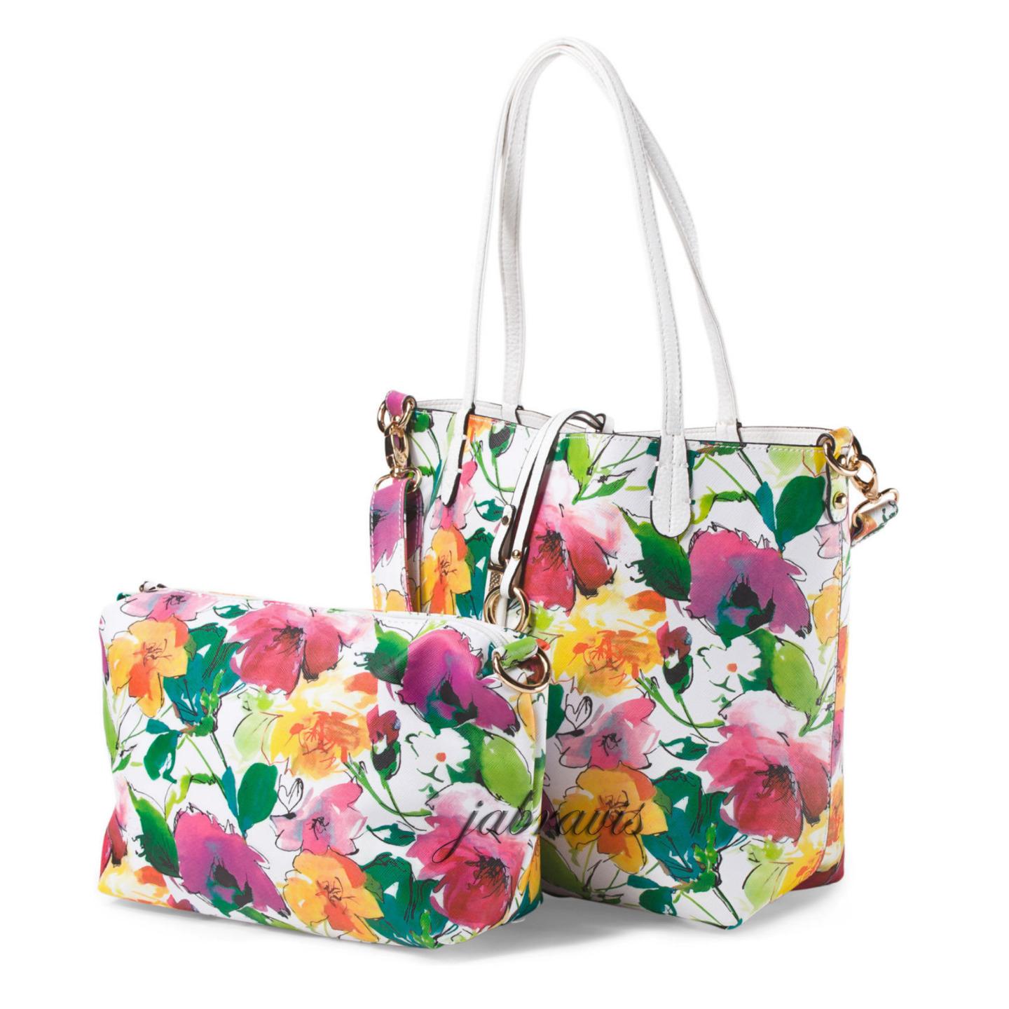 Imoshion Floral Saffiano-Texture PENROSE 2-pc Reversible 3-in-1 Vegan ...