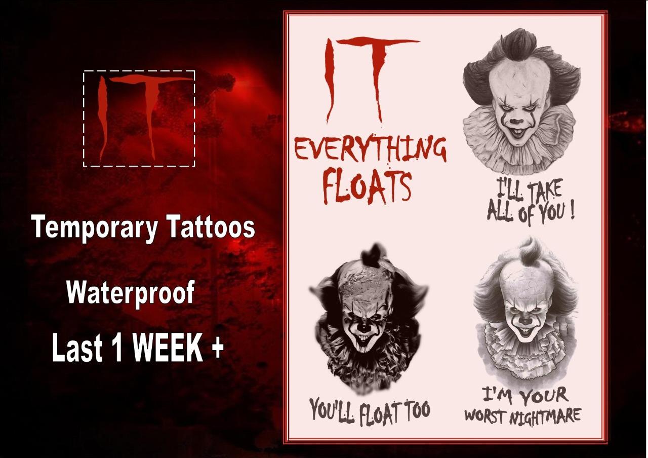 Pennywise It Clown Two Temporary Large Arm Tattoos Waterproof Last 1 Week Ebay Find this pin and more on unique tattoos for women by tai speight. details about pennywise it clown two temporary large arm tattoos waterproof last 1 week