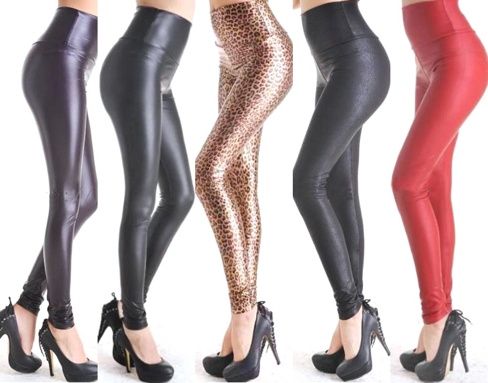 Sexy Women Faux Leather Stretch High Waisted Tight Pants Leggings | eBay