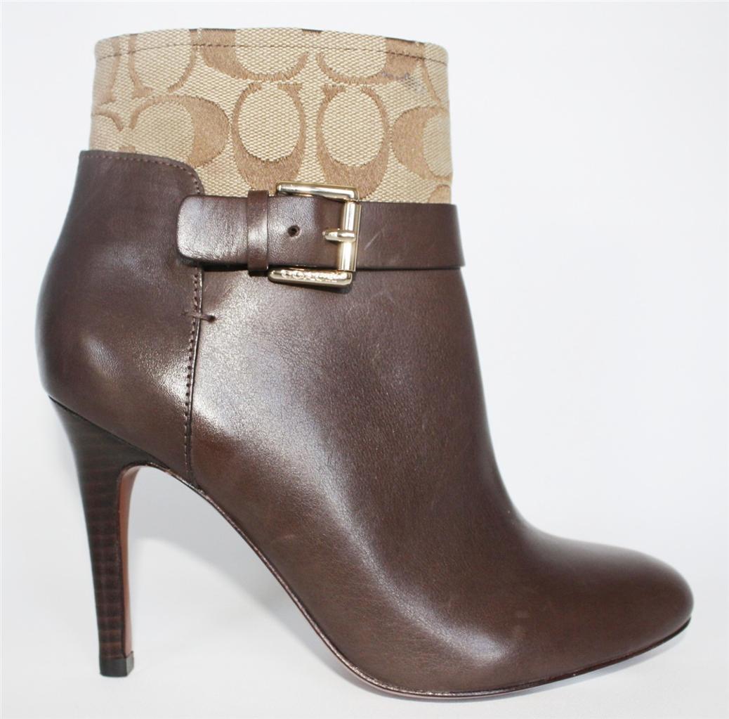 Women's Coach A7765 Messina Signature Ankle Boots Booties Chestnut ...