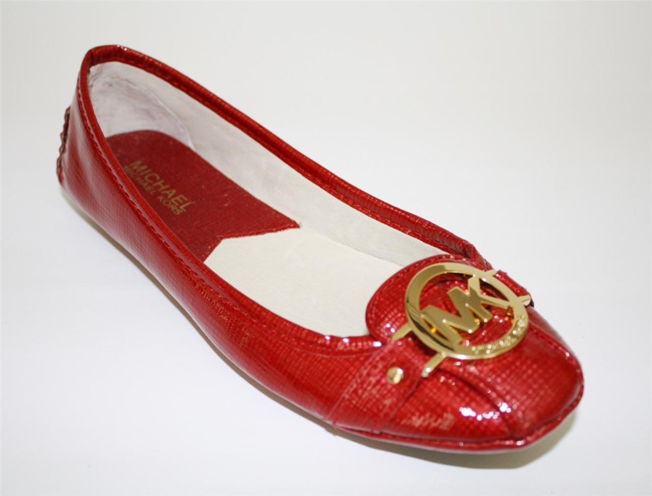 Womens Shoes Michael Kors FULTON MOC Flats Moccasin Slip On Red Patent ...