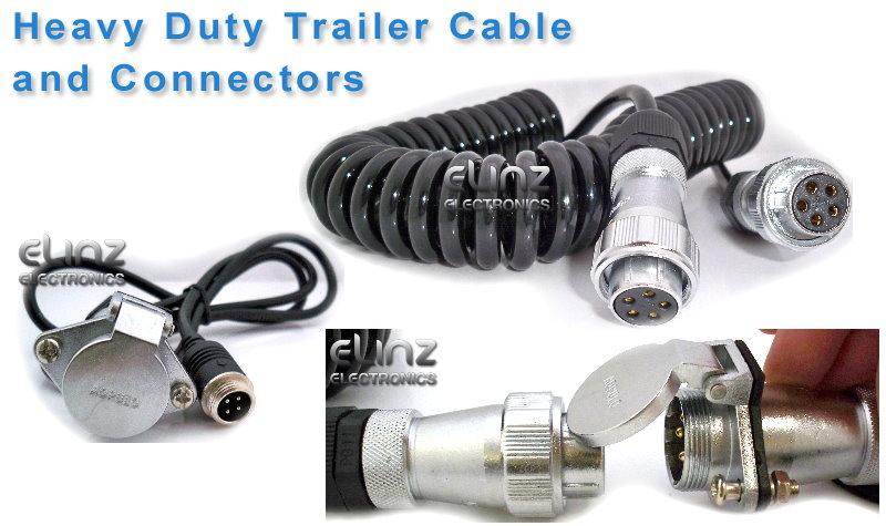 Heavy Duty Trailer Cable Coil and 4PIN Connectors | Elinz 7 pin connector wiring diagram heavy truck 