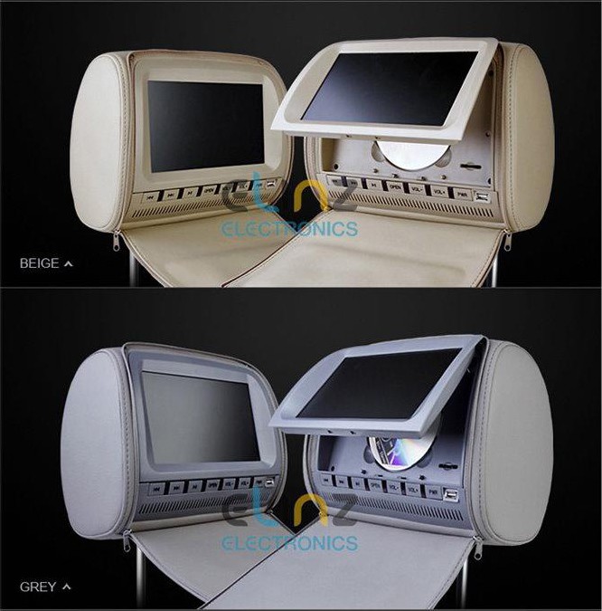 Headrest dvd players beige grey