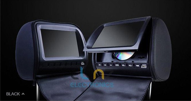 Headrest dvd players black