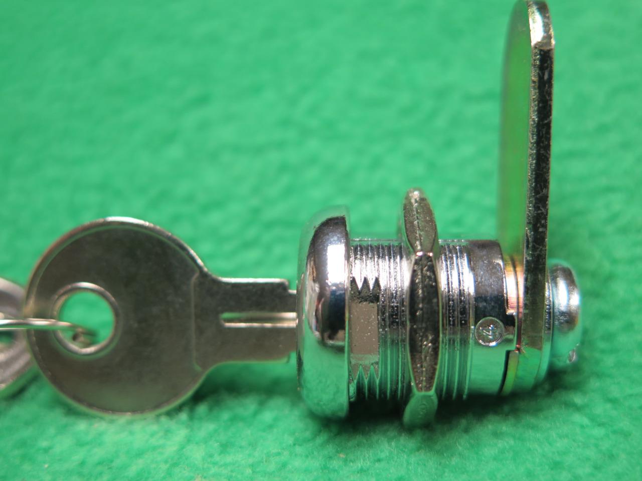 3/4" CHROME PLATED KEY KEYED LOCK CYLINDER CAM DRAWER FILE ...