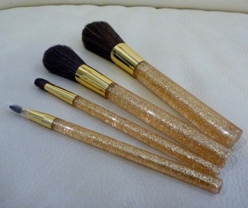 1x Estee Lauder 4 Piece Golden Makeup Brush Set Brand New Sealed
