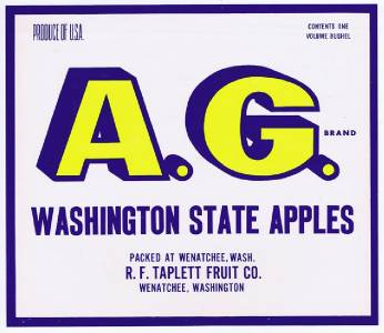 R F taplett fruit co original washington apple crate label red seal wenatchee