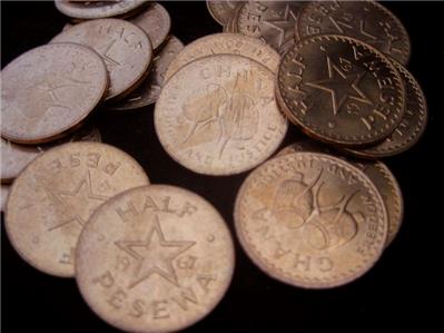 Ghana Half Pesewa 1967  BU lot of 25 coins  #39
