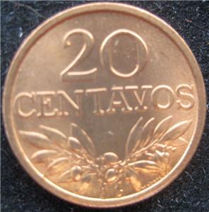 Portugal 20 centavos 1970  BU lot of 25 BU coins