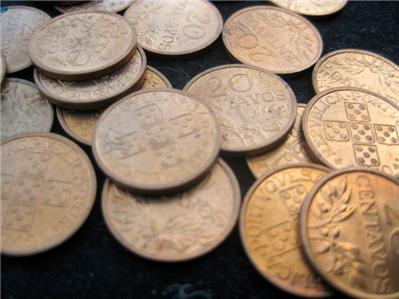 Portugal 20 centavos 1970  BU lot of 25 BU coins