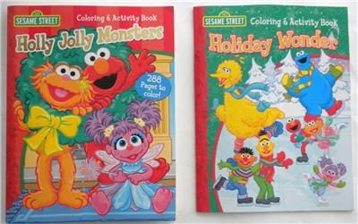 2 Sesame Street Christmas Holiday Coloring Activity Books Ebay