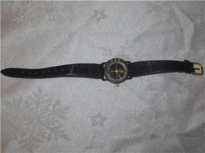 GUCCI Womens Vintage BLACK & GOLD LIZARD Band Black Dial Wristwatch WATCH *WOW!* | eBay