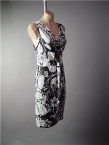 Dames Kleding Jurken Black Floral Leaf Art Pattern Drape Tulip
