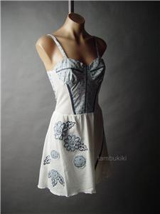 Sale Bustier Chambray Country Floral Strappy White Cotton Sun 37 mv