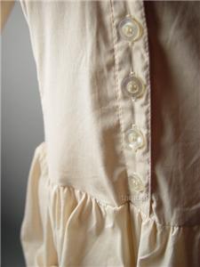 Beige Victorian 1800s Ruffle High Neck Bustle Dress Shirt Top 59 mv ...