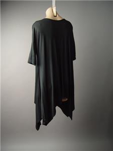 Black Handkerchief Hem Trapeze Casual Lounge Jersey Top Shirt 137 mv Tunic S M L | eBay