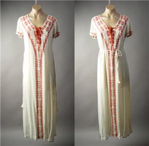 Solid embroidery peasant maxi shift dress discount