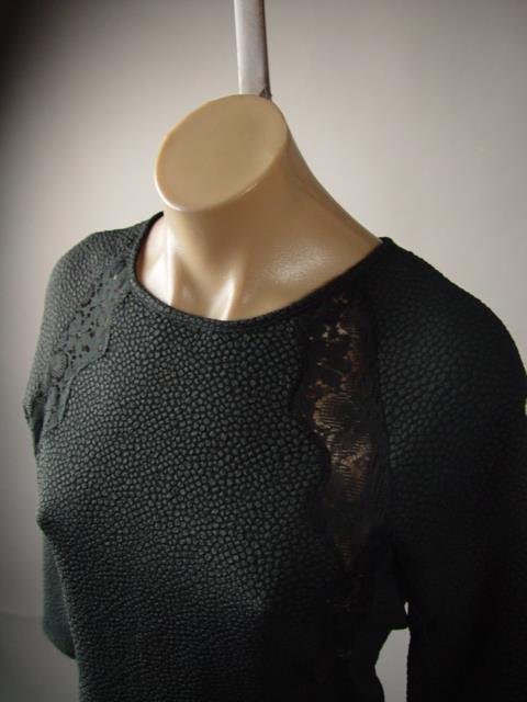 Black Textured Pattern Versatile Evening Party Fit and Flare Skater 247 mv Dress