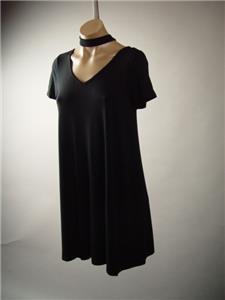 Black Choker Cage V-Neck Gothic Grunge 90s Punk T-Shirt Mini 276 mv Dress S M L