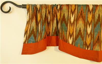 Southwest Window Valance Western Curtain Brown Rust