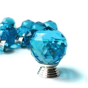 10 Turquoise Crystal Glass Cabinet Knobs Cupboard Drawer Dresser Door Chic NEW