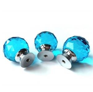 10 Turquoise Crystal Glass Cabinet Knobs Cupboard Drawer Dresser Door Chic NEW