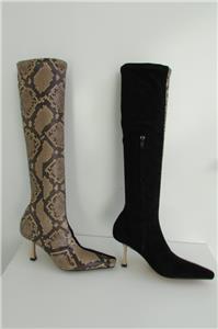 CELINE Python Print Knee-High Suede