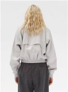 CELINE Cropped Linen Satined Bomber Jacket Grey 34 Phoebe Philo