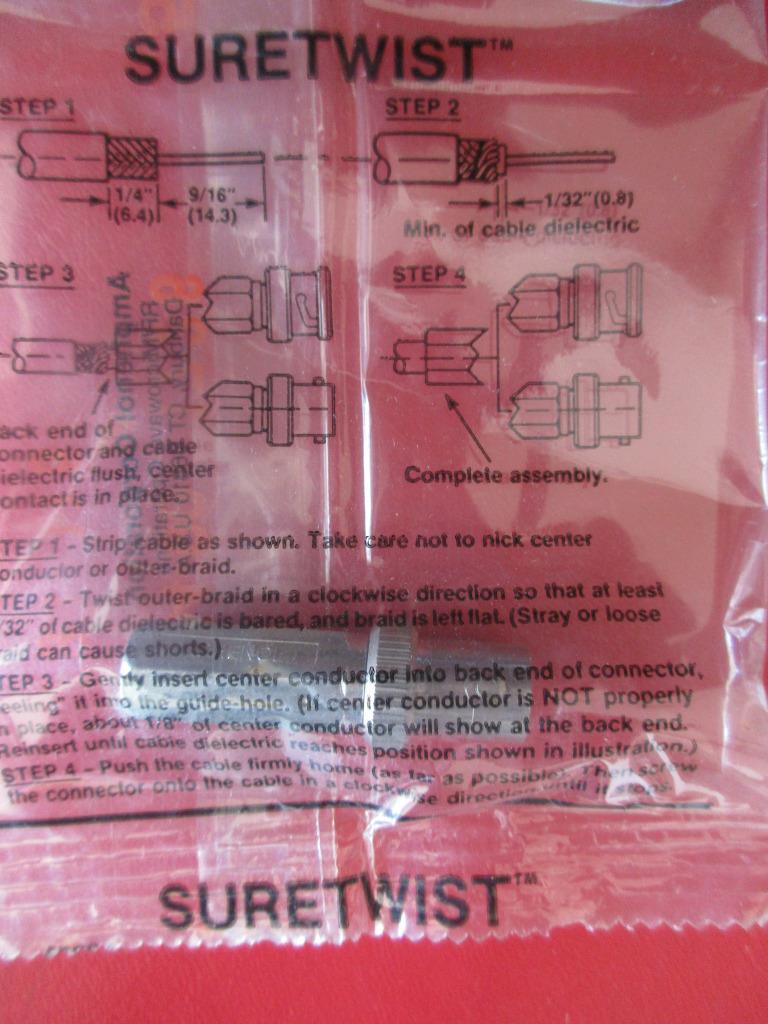 Lot Amphenol Connector 31-5138 BNC Twist On Suretwist Female Jack RG59,62 Coax - Picture 2 of 5