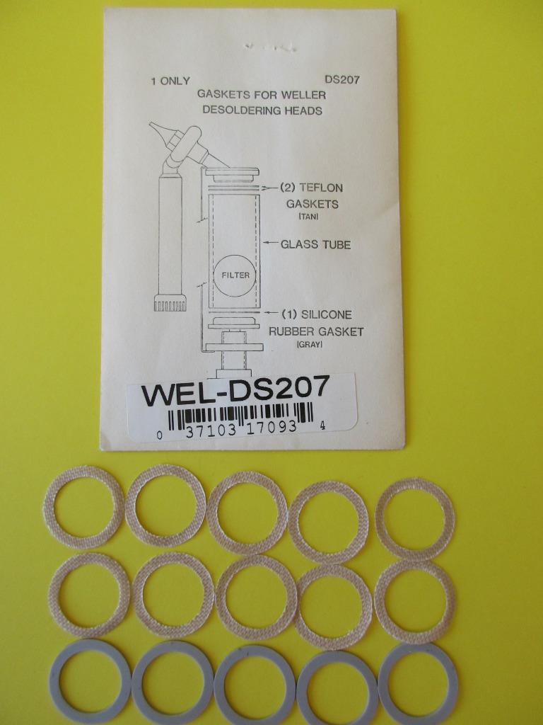 (15 pezzi) WELLER DS207 Kit guarnizioni in teflon gomma strumento dissaldamento ferro - Foto 3 di 3