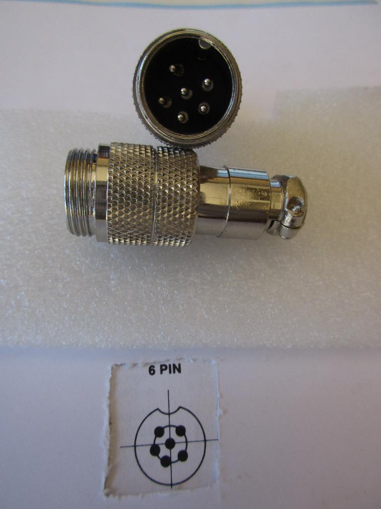 (1x) CB Microphone Mobile Connector 2, 3, or 6 Pin Male In-Line Cable Mount - Picture 4 of 4