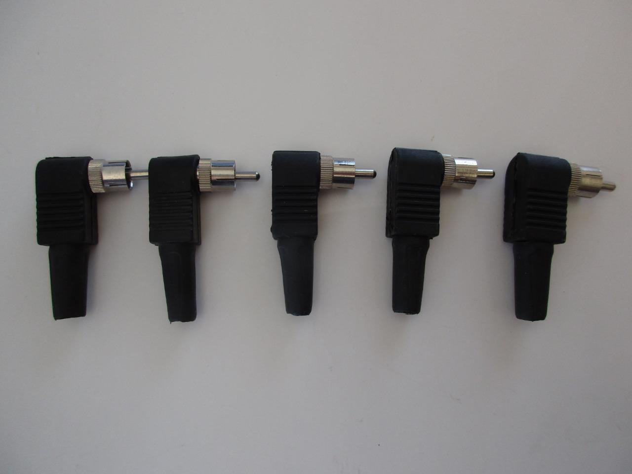 (5x o 10x) RCA Maschio M ANGOLO RETTO 90° Connettore Montaggio Cavo Spina Phono CA119 - Foto 2 di 3
