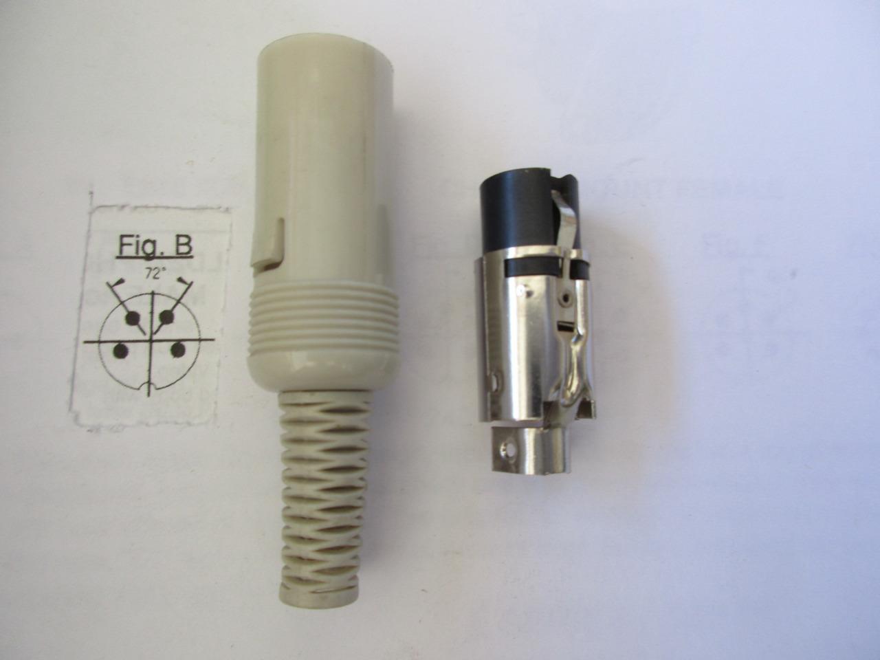 1x Standard Female DIN Connector Inline Cable Mount 3/4/5/6/7/8 Pin GRAY BLACK - Picture 3 of 12
