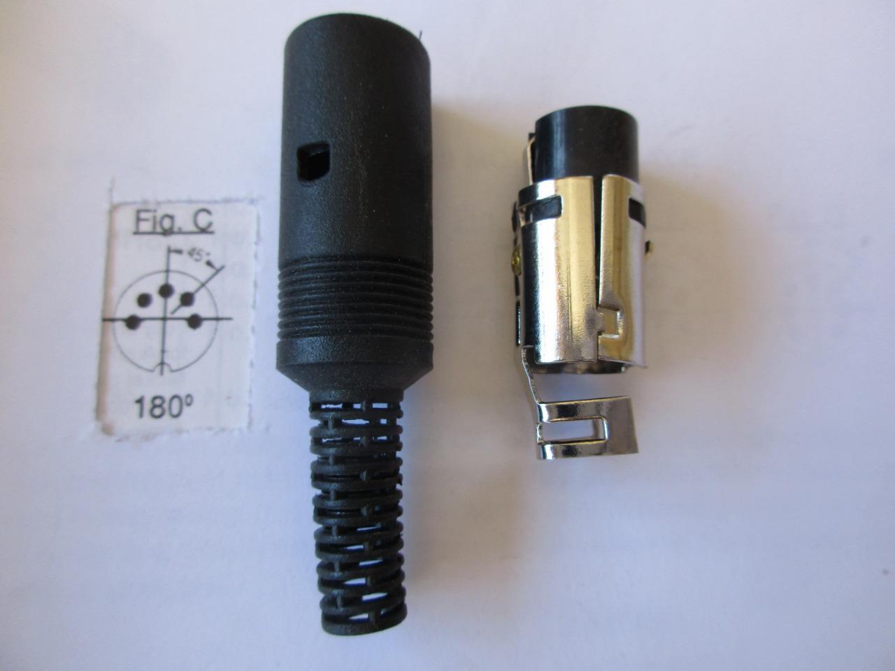 1x Standard Female DIN Connector Inline Cable Mount 3/4/5/6/7/8 Pin GRAY BLACK - Picture 6 of 12