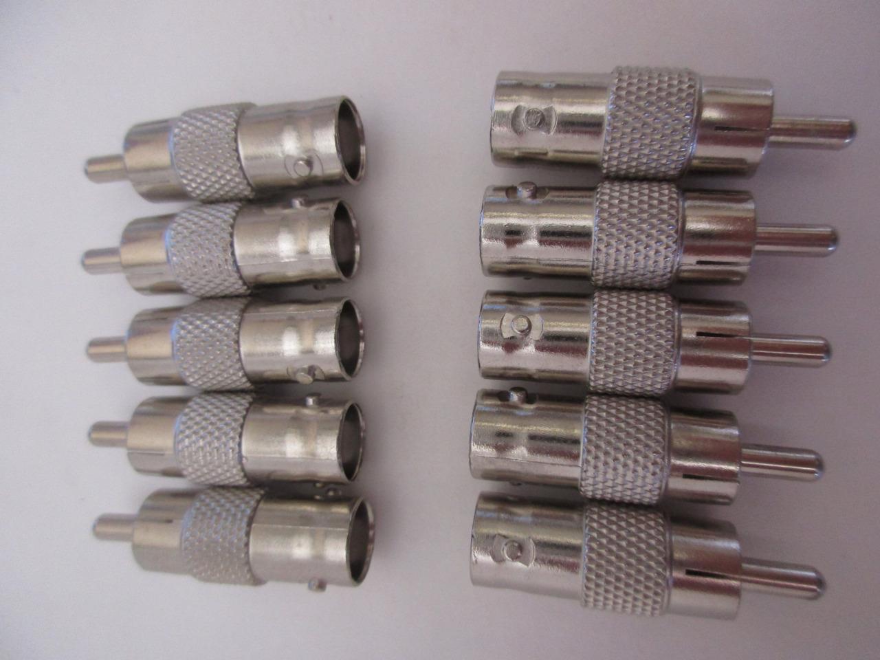 10 Psc BNC to RCA Adapter Male to Female Coaxial RF Commercial Connector NOS - Picture 2 of 3