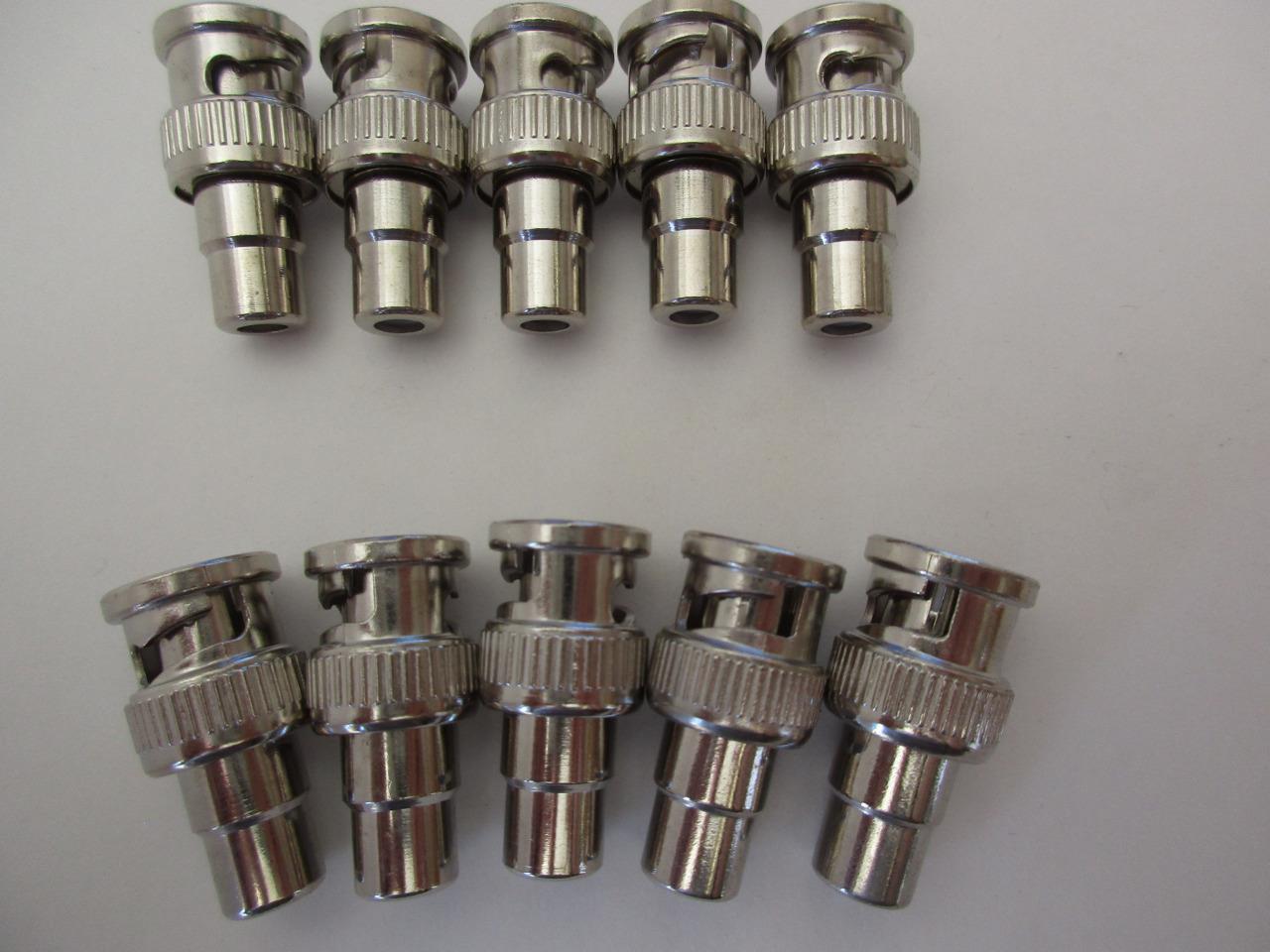 10 Psc BNC to RCA Adapter Male to Female Coaxial RF Commercial Connector NOS - Picture 3 of 3