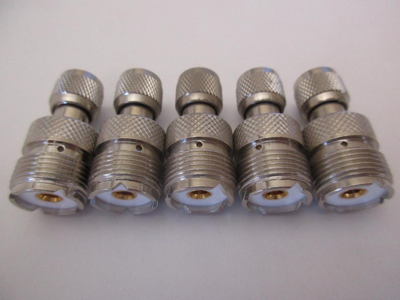 5 Psc Mini UHF do UHF PL-259 Męski na żeński Koncentryczny adapter Złącze antenowe - Zdjęcie 3 z 3