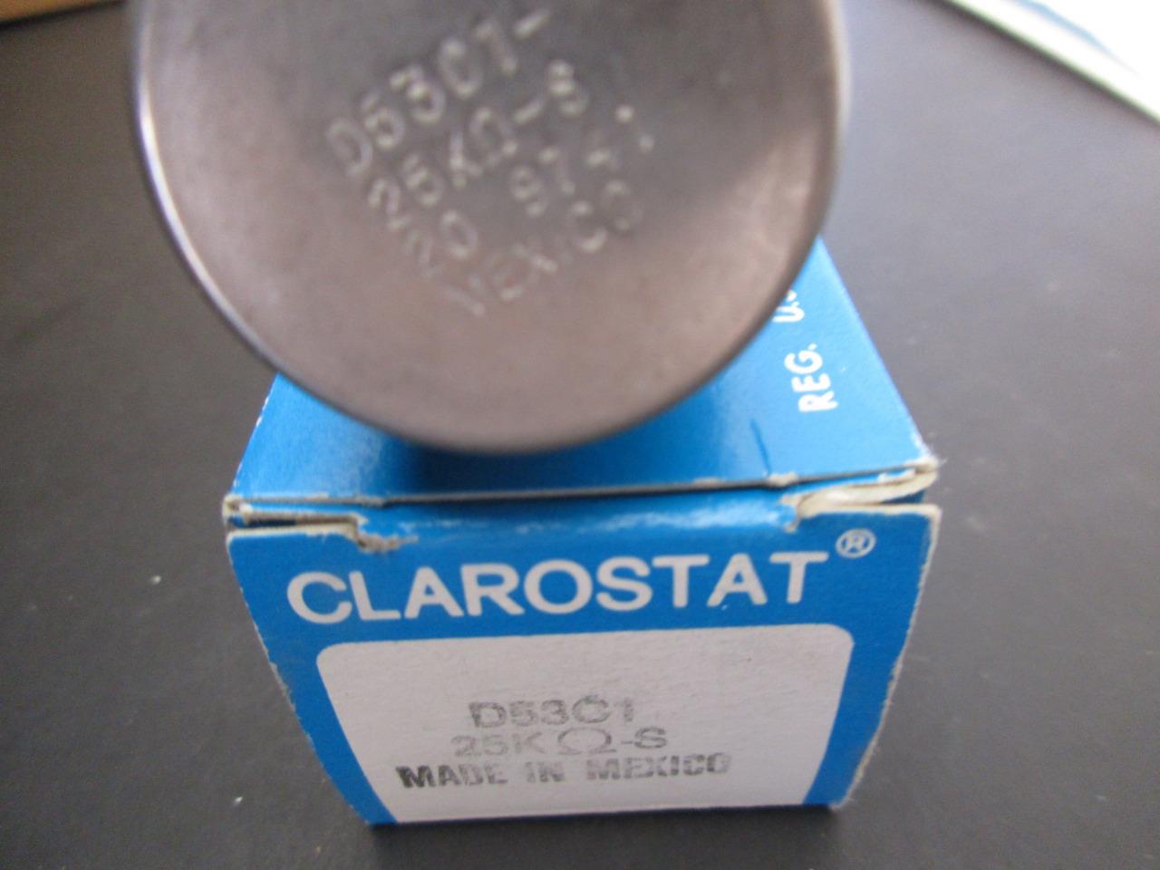 1x CLAROSTAT D53C1 Dual Ganged 2 Watt POTENTIOMENTER 25K 50K or 100K Linear NOS