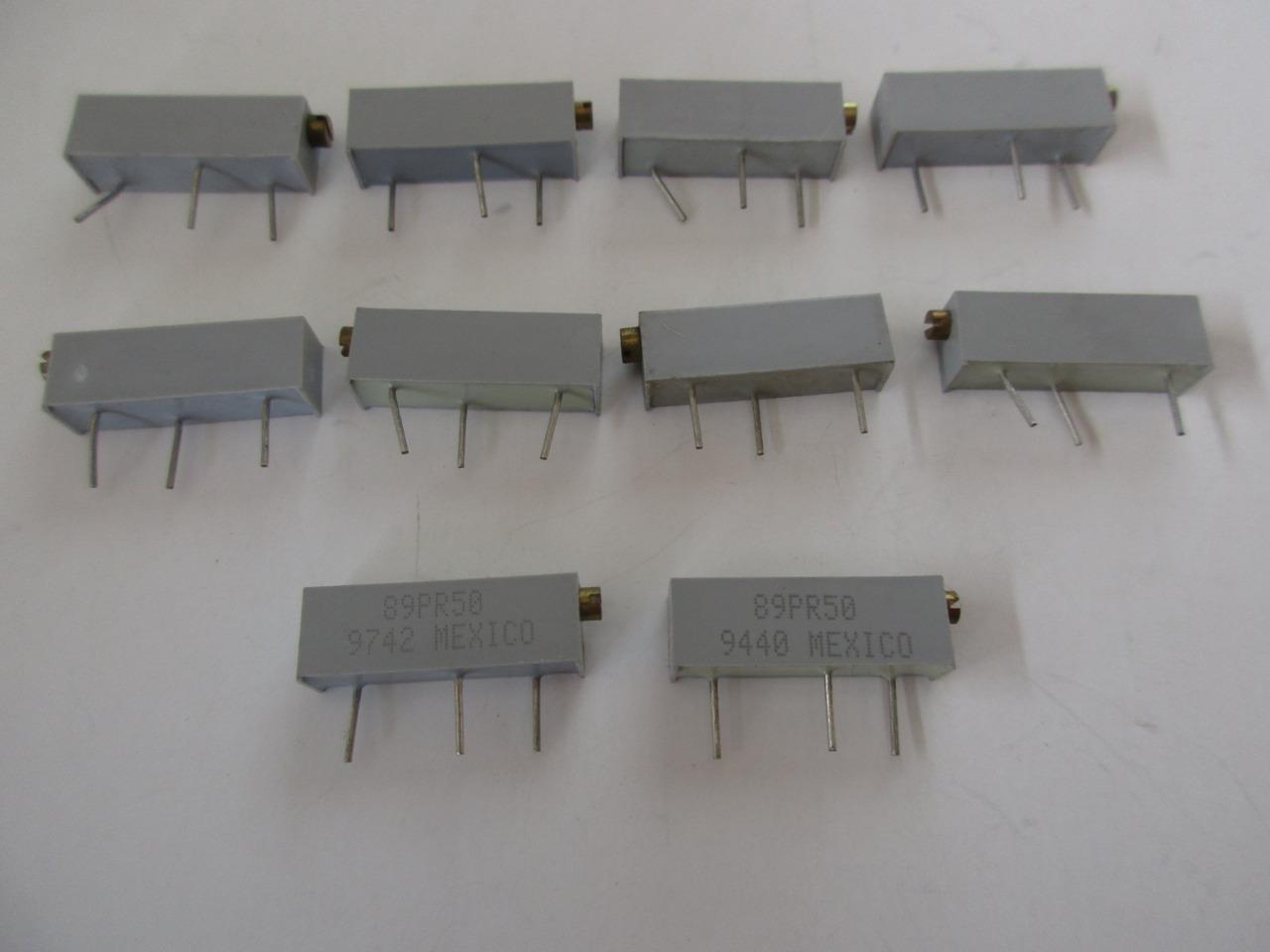 10 Lot BECKMAN 89PR Multi 20-TURN Trimmer POTENTIOMETER Pot 50 to 2 Meg Ohm 3/4"