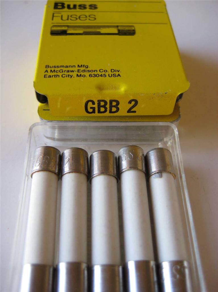 5x BUSSMANN FUSE Fast Ceramic FUSE GBB 5 or 6 or 7 or 10A 250V 1/4 x 1-1/4 Fast