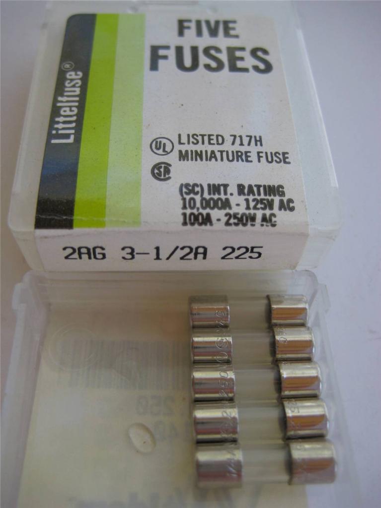 (5X) Littelfuse Fuse 225 3/8 3/4 2-1/2 3-1/2 4 6 o 7 amperios 2AG soplo rápido - Imagen 8 de 14