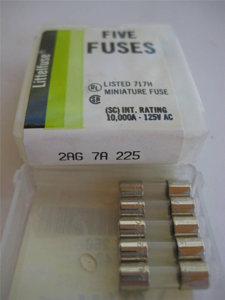 (5X) Littelfuse Fuse 225 3/8 3/4 2-1/2 3-1/2 4 6 o 7 amperios 2AG soplo rápido - Imagen 11 de 14
