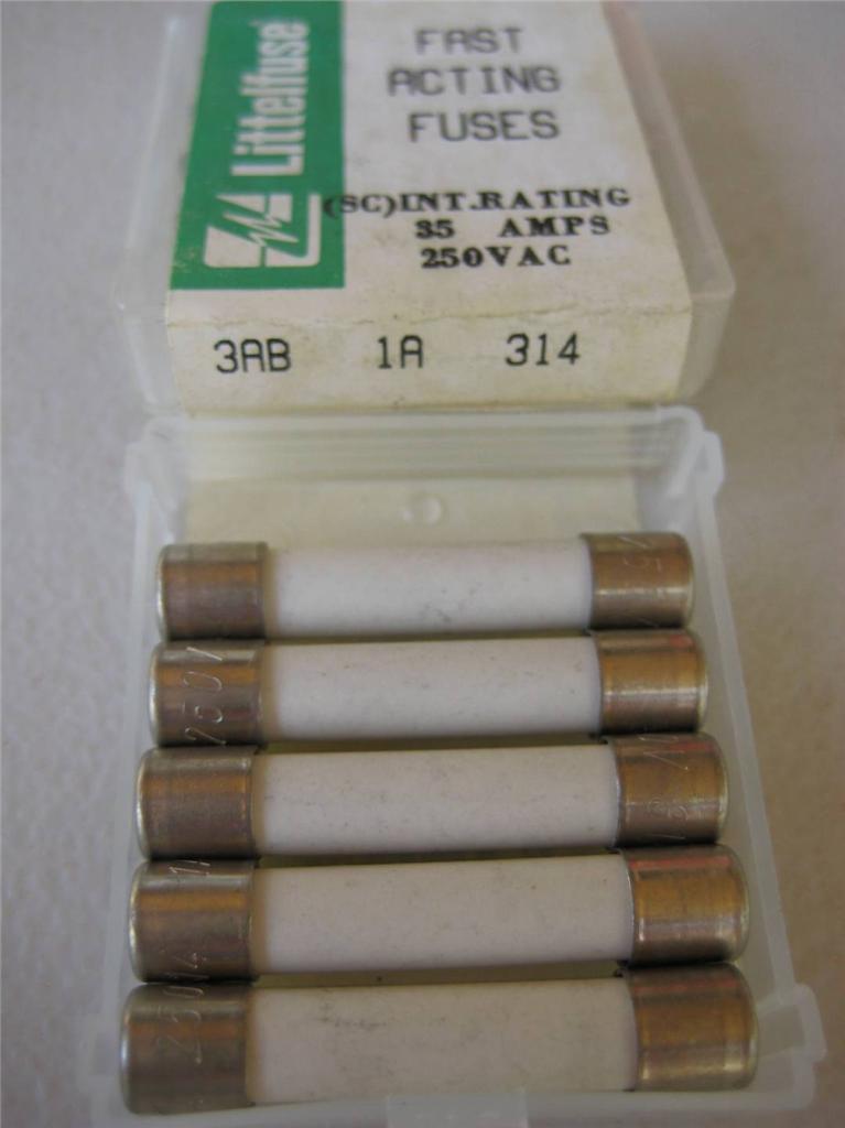 5X Fusible Littelfuse 314 5/10 1/2 1 2 3 4 5 6 7 8 10 o 25 Amp Cerámica Rápida 3AB - Imagen 3 de 12