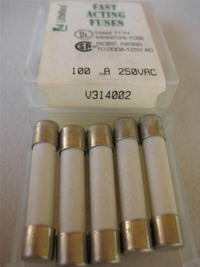 5X Fusible Littelfuse 314 5/10 1/2 1 2 3 4 5 6 7 8 10 o 25 Amp Cerámica Rápida 3AB - Imagen 4 de 12
