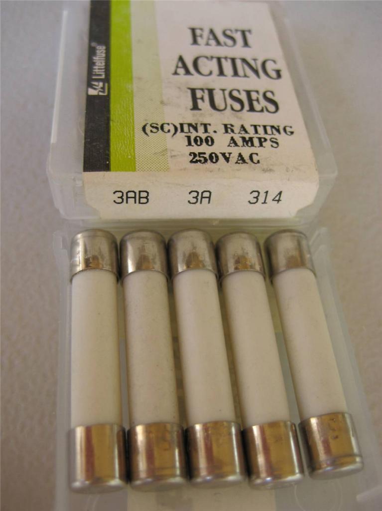 5X Fusible Littelfuse 314 5/10 1/2 1 2 3 4 5 6 7 8 10 o 25 Amp Cerámica Rápida 3AB - Imagen 5 de 12