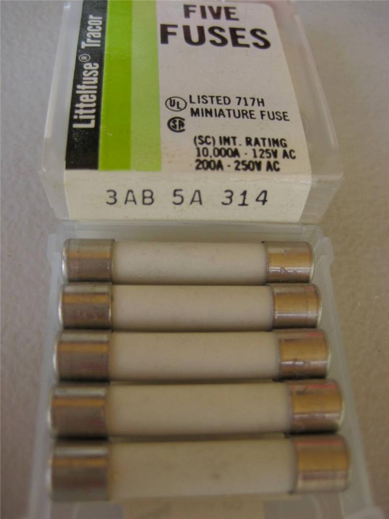 NEW BOX OF 5 LITTELFUSE 3AB 25A 314 FUSES 