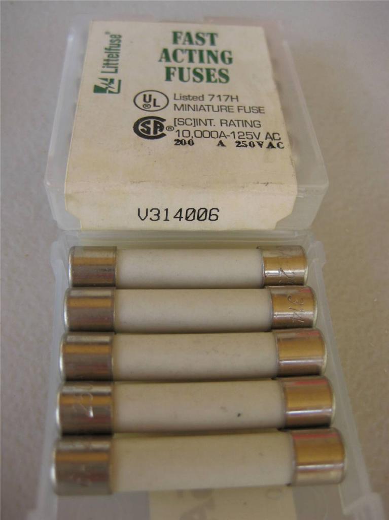 5X Fusible Littelfuse 314 5/10 1/2 1 2 3 4 5 6 7 8 10 o 25 Amp Cerámica Rápida 3AB - Imagen 8 de 12