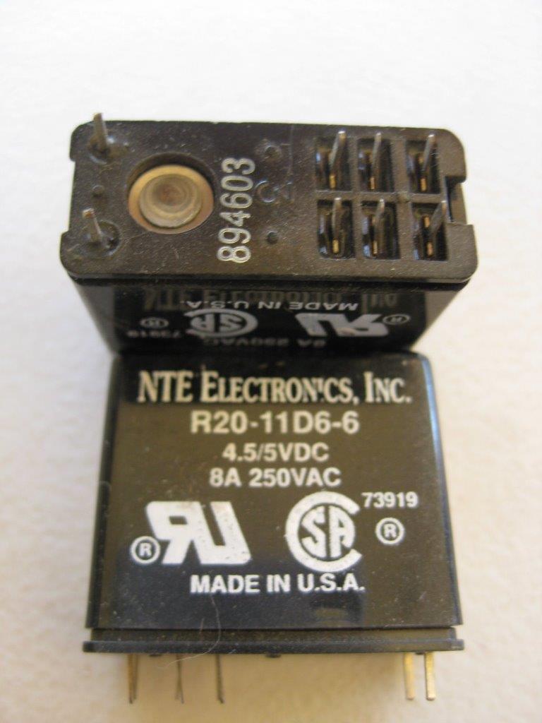 1x NTE Relay R20-11D6 4.5/5 or 24 V DC 8 Amp DPDT PC Mount General NOS - Picture 2 of 4